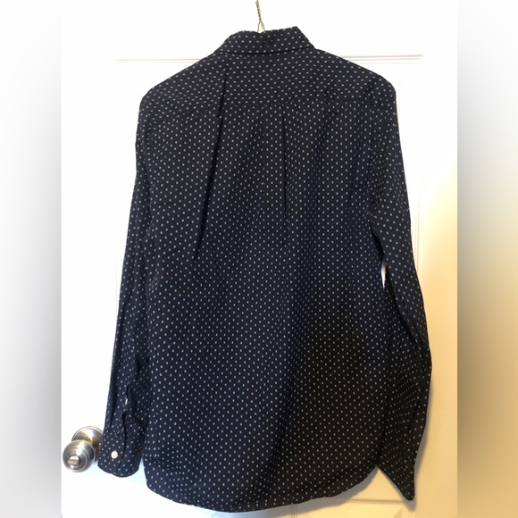 Gap Men’s Slim Fit casual printed long sleeve button down, black and white (M) - Picture 9 of 9